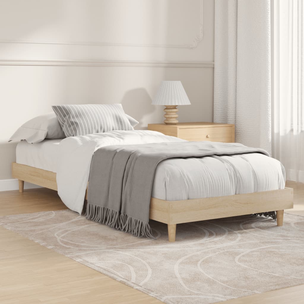 Sengeramme uten madrass sonoma eik 75x190 cm konstruert tre