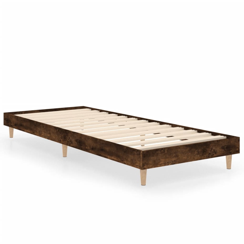 Sengeramme uten madrass røkt eik 75x190 cm konstruert tre