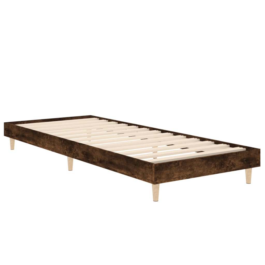 Sengeramme uten madrass røkt eik 75x190 cm konstruert tre