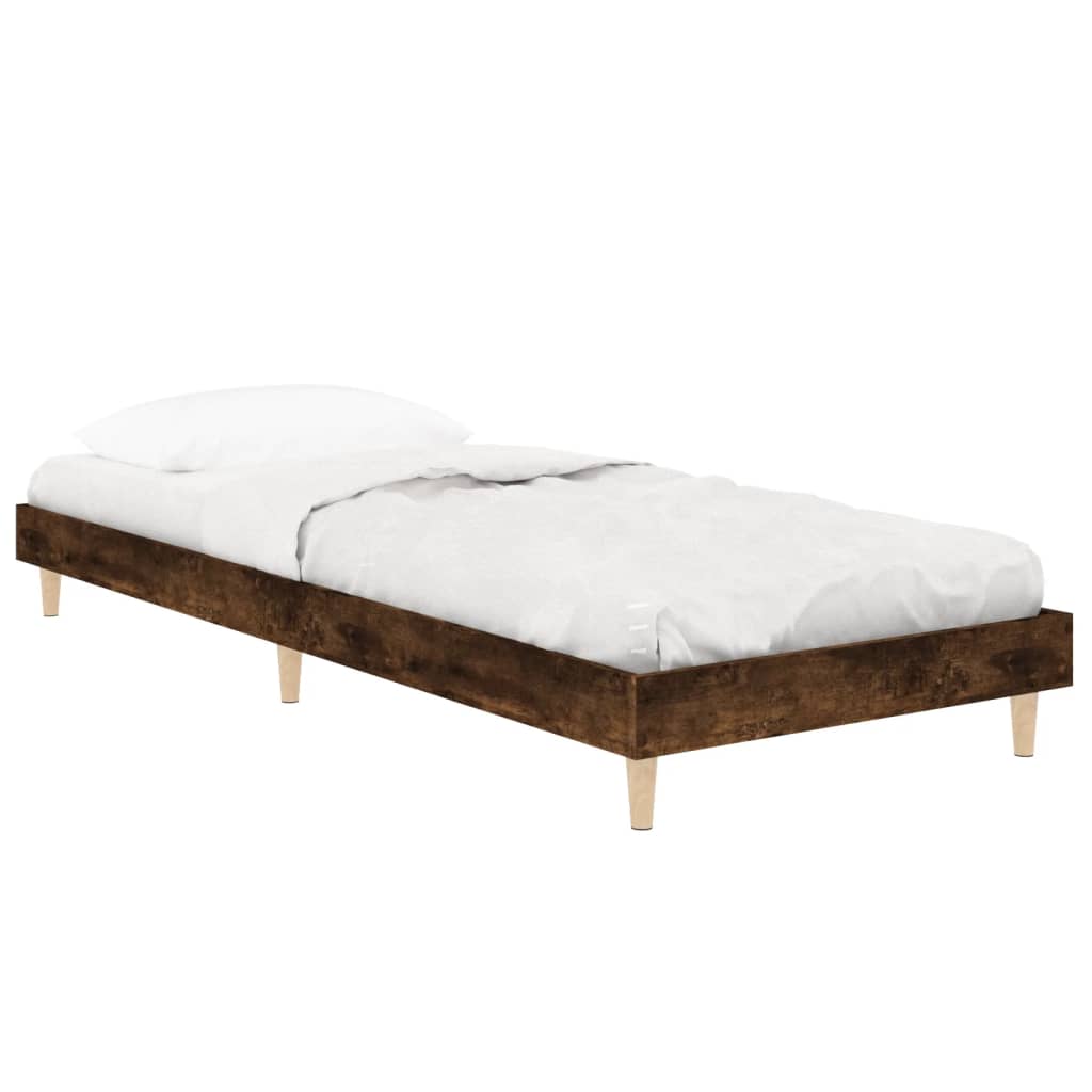 Sengeramme uten madrass røkt eik 75x190 cm konstruert tre