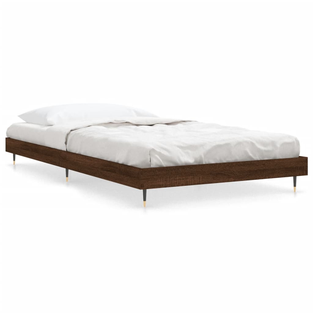 Sengeramme uten madrass brun eik 100x200 cm konstruert tre