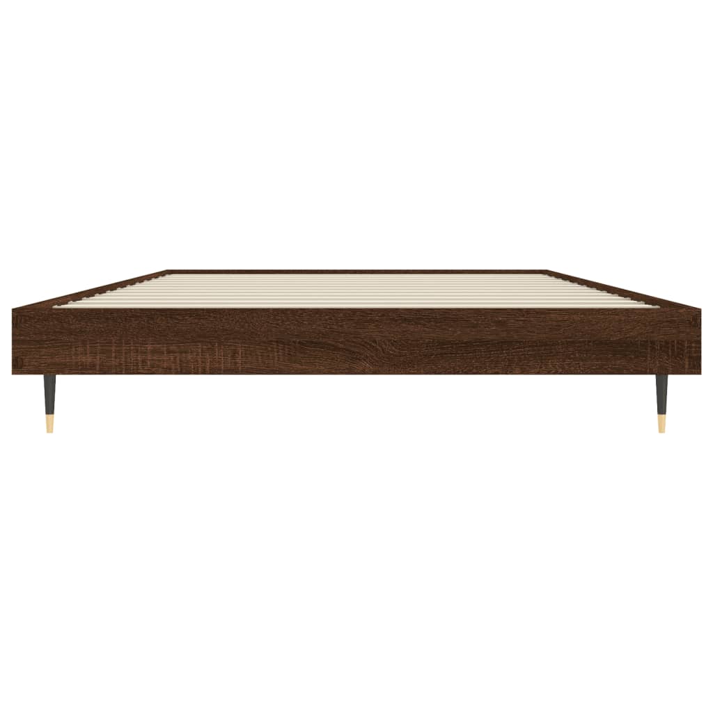Sengeramme uten madrass brun eik 100x200 cm konstruert tre