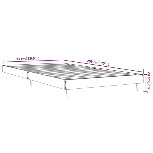 Sengeramme hvit 90x200 cm konstruert tre