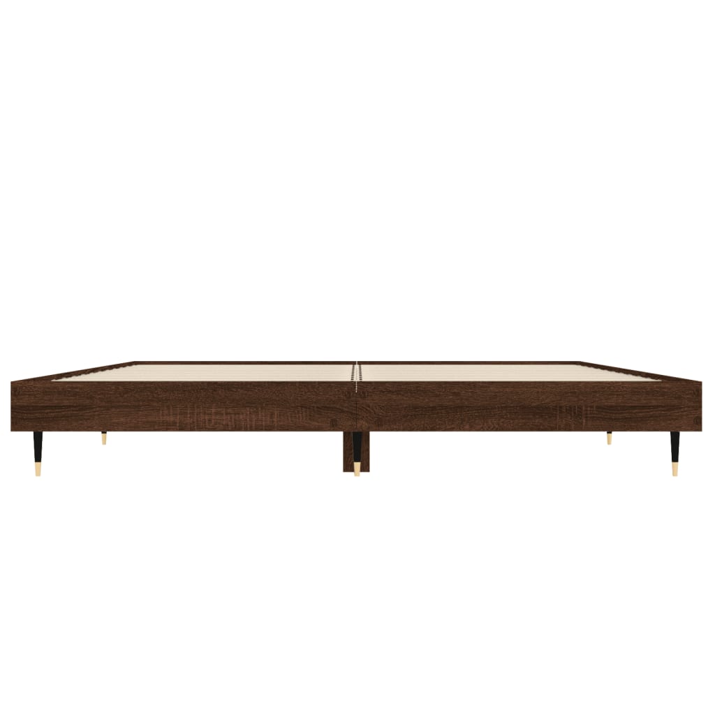 Sengeramme brun eik 135x190 cm konstruert tre