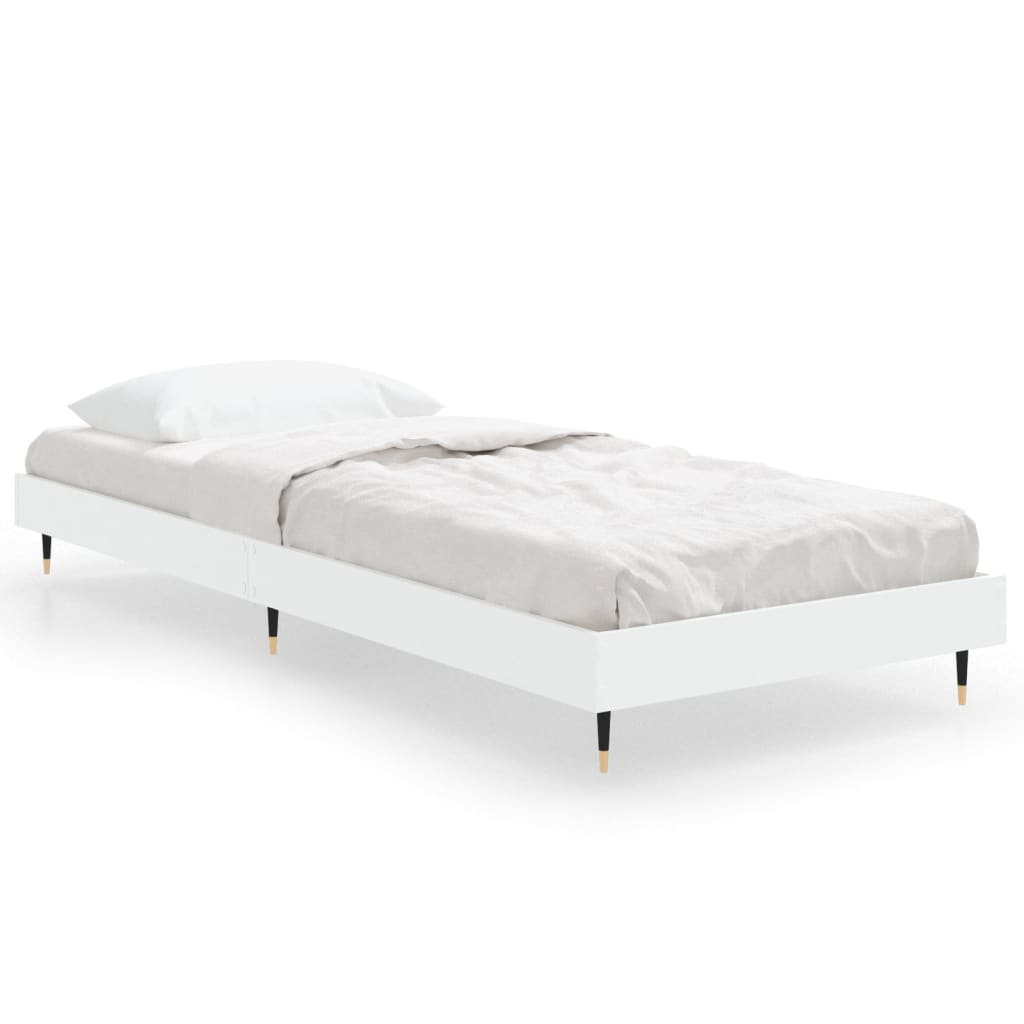 Sengeramme hvit 75x190 cm konstruert tre