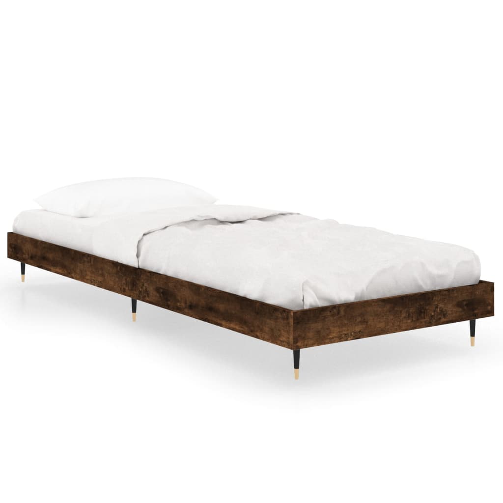Sengeramme uten madrass røkt eik 75x190 cm konstruert tre