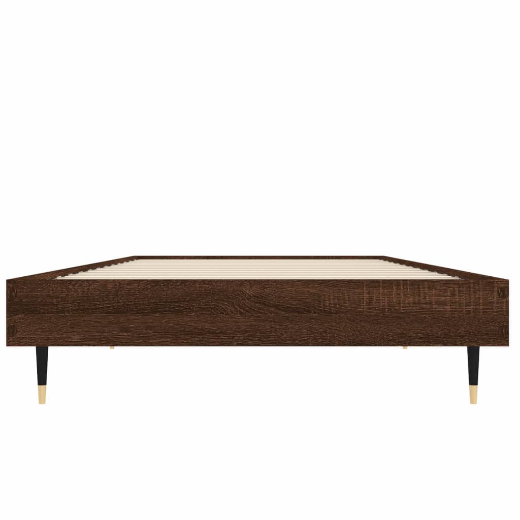 Sengeramme uten madrass brun eik 75x190 cm konstruert tre