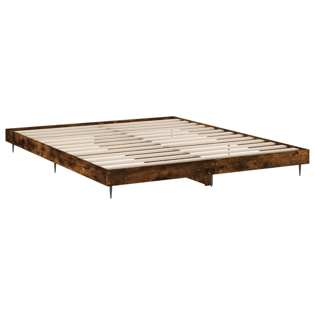 Sengeramme uten madrass madrass røkt eik 200x200 cm