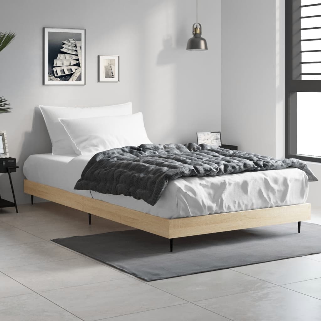 Sengeramme uten madrass sonoma eik 90x200 cm konstruert tre