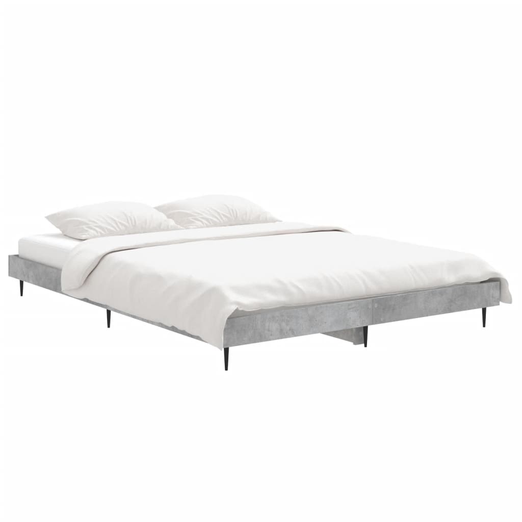 Sengeramme betonggrå 135x190 cm konstruert tre