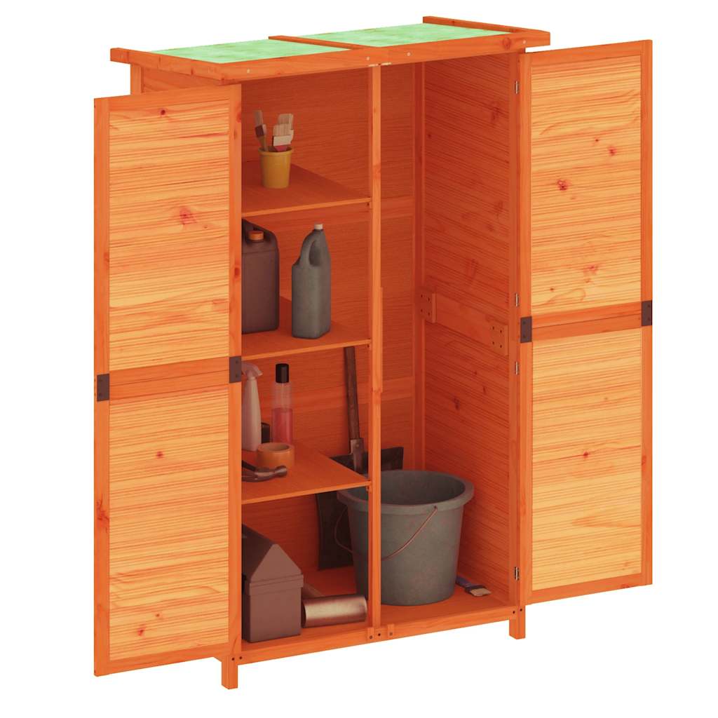 Hageredskapsbod brun 83x57x140 cm heltre furu