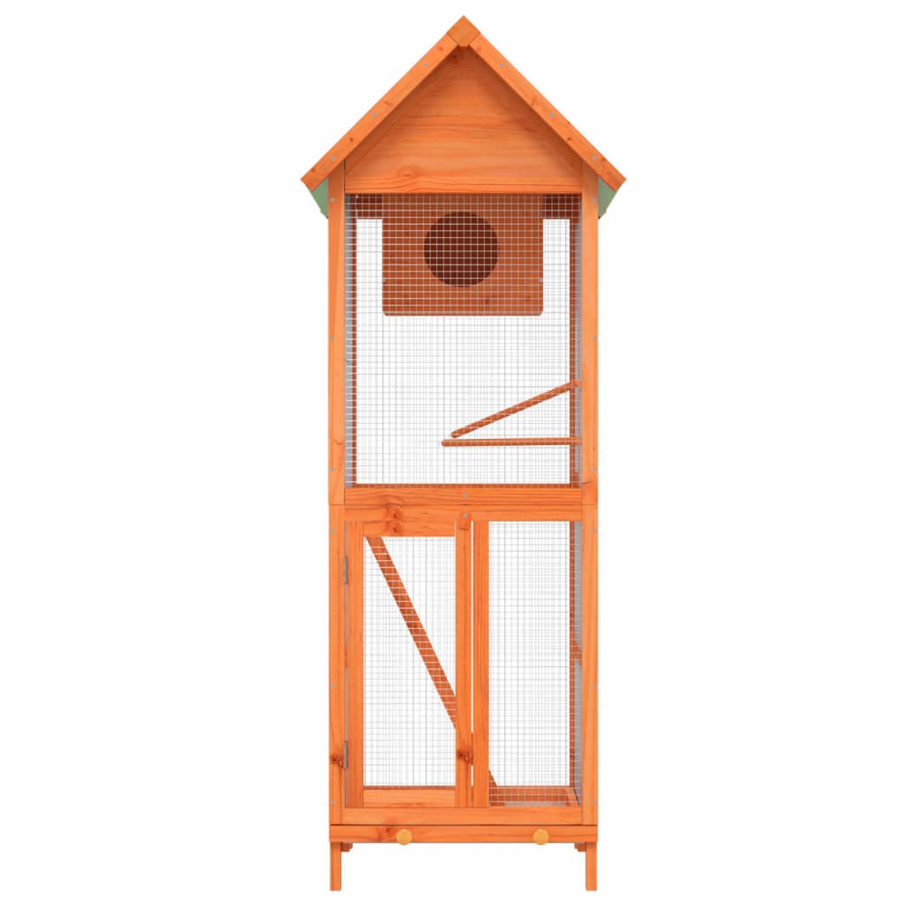 Fuglehus brun 60x58,5x160 cm heltre furu