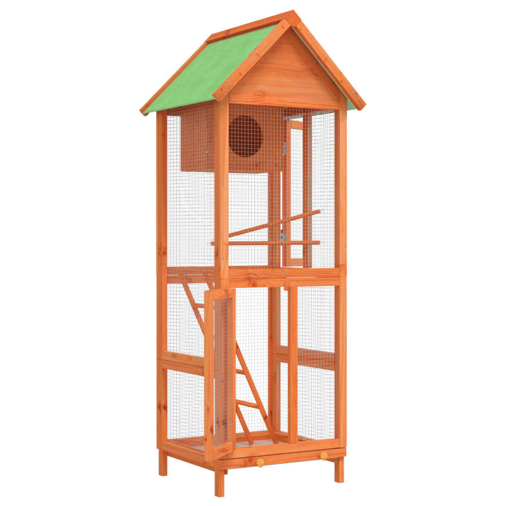 Fuglehus brun 60x58,5x160 cm heltre furu