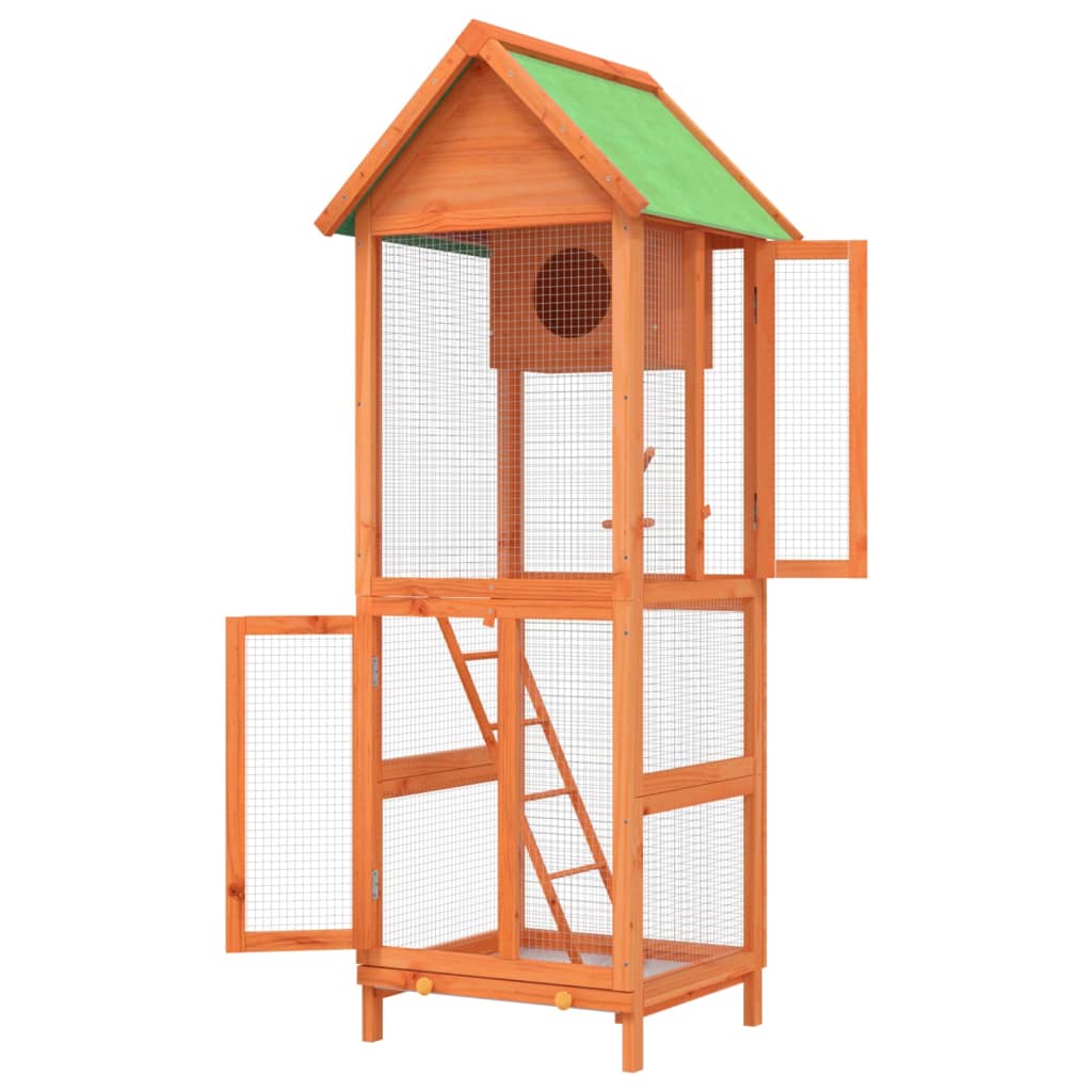 Fuglehus brun 60x58,5x160 cm heltre furu