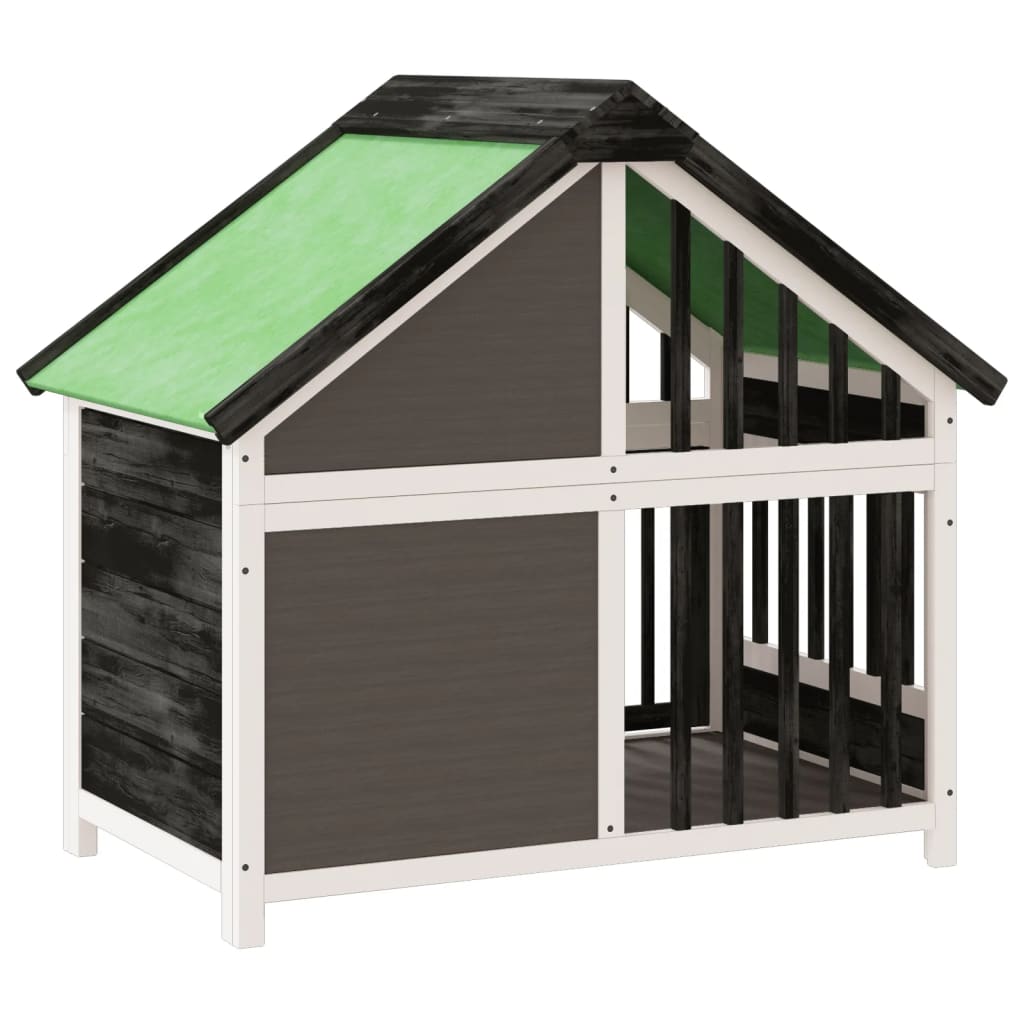 Hundekennel grå 96x60,5x87 cm heltre furu