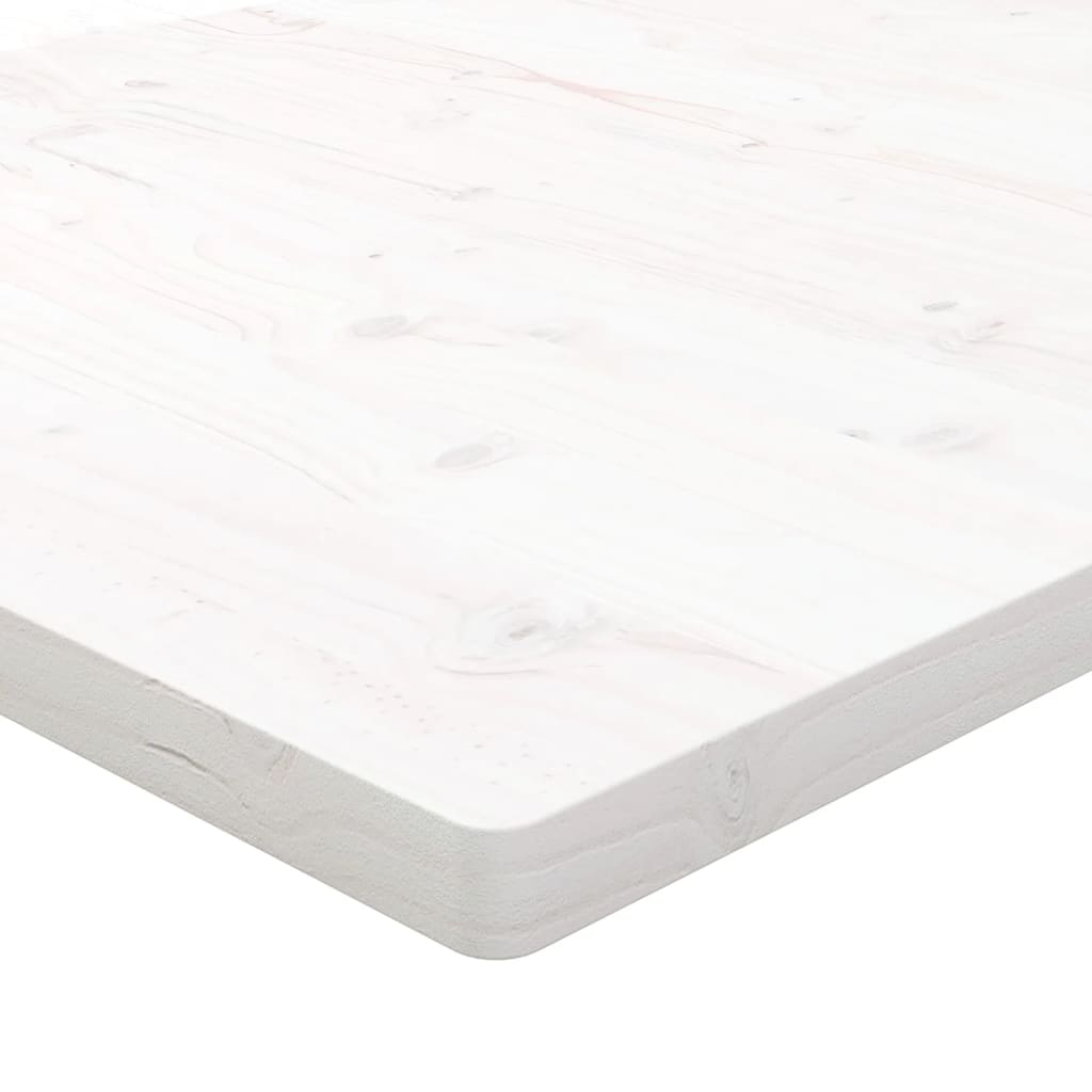 Bordplate hvit 70x70x2,5 cm heltre furu rektangulær
