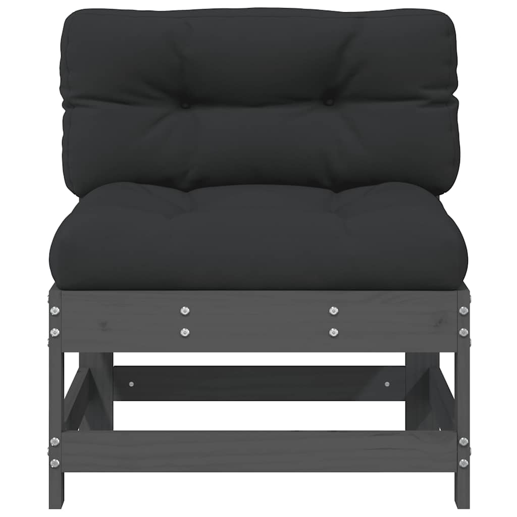Midtsofa med puter grå heltre furu