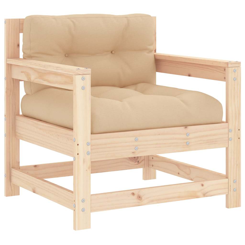 Hagestoler med puter 2 stk heltre furu