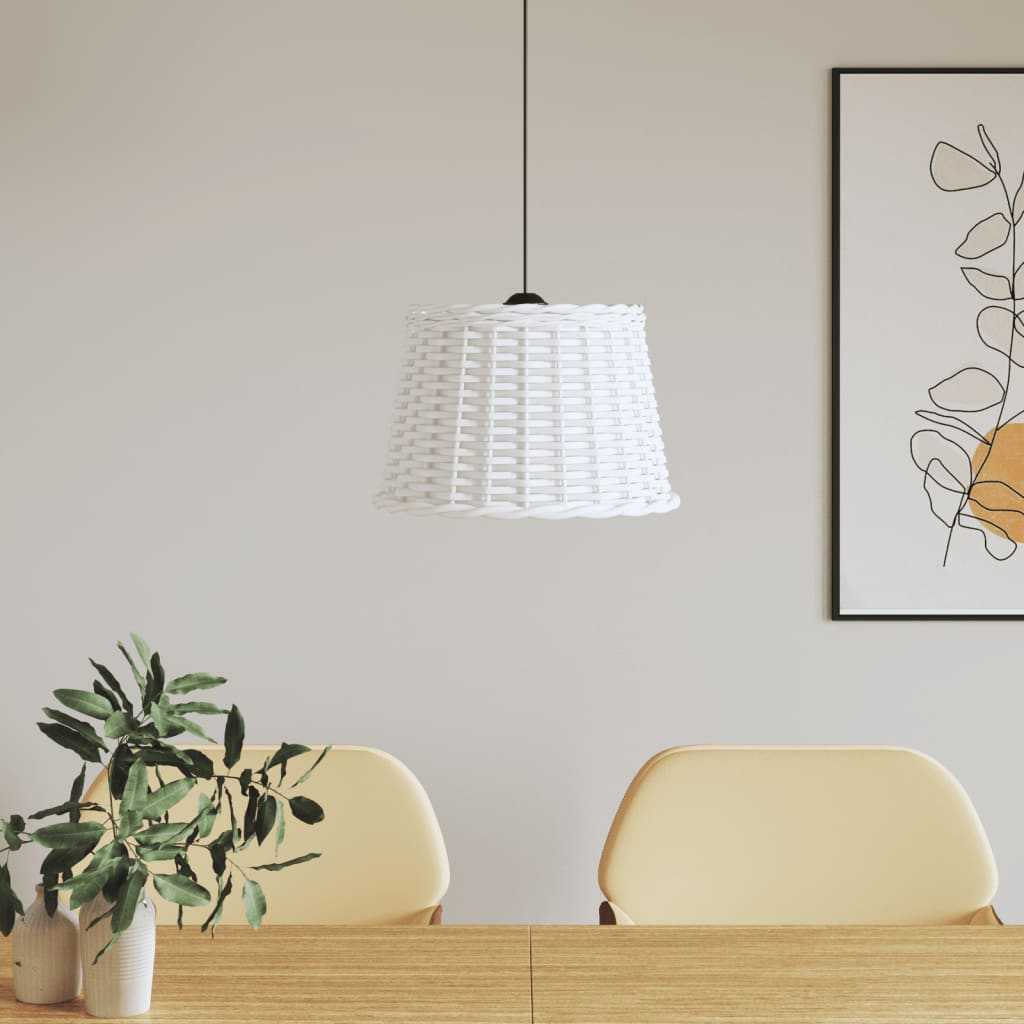 Taklampeskjerm hvit Ø40x26 cm flettet