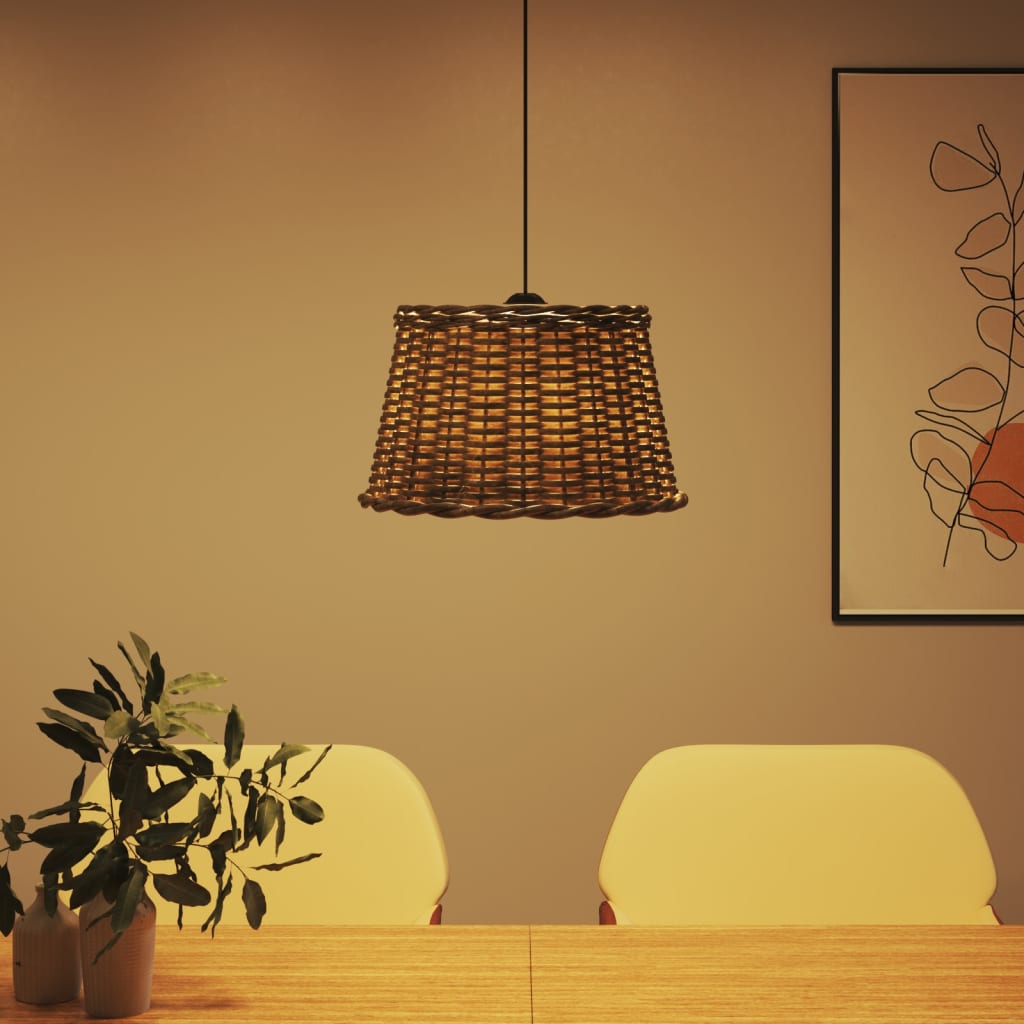 Taklampeskjerm brun Ø45x28 cm flettet vidaXL