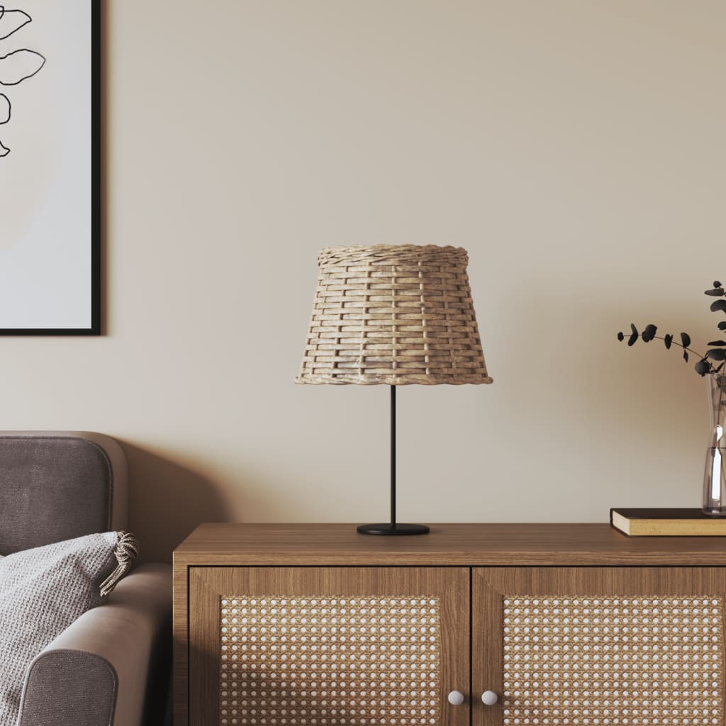 Lampeskjerm brun Ø25x17 cm flettet vidaXL