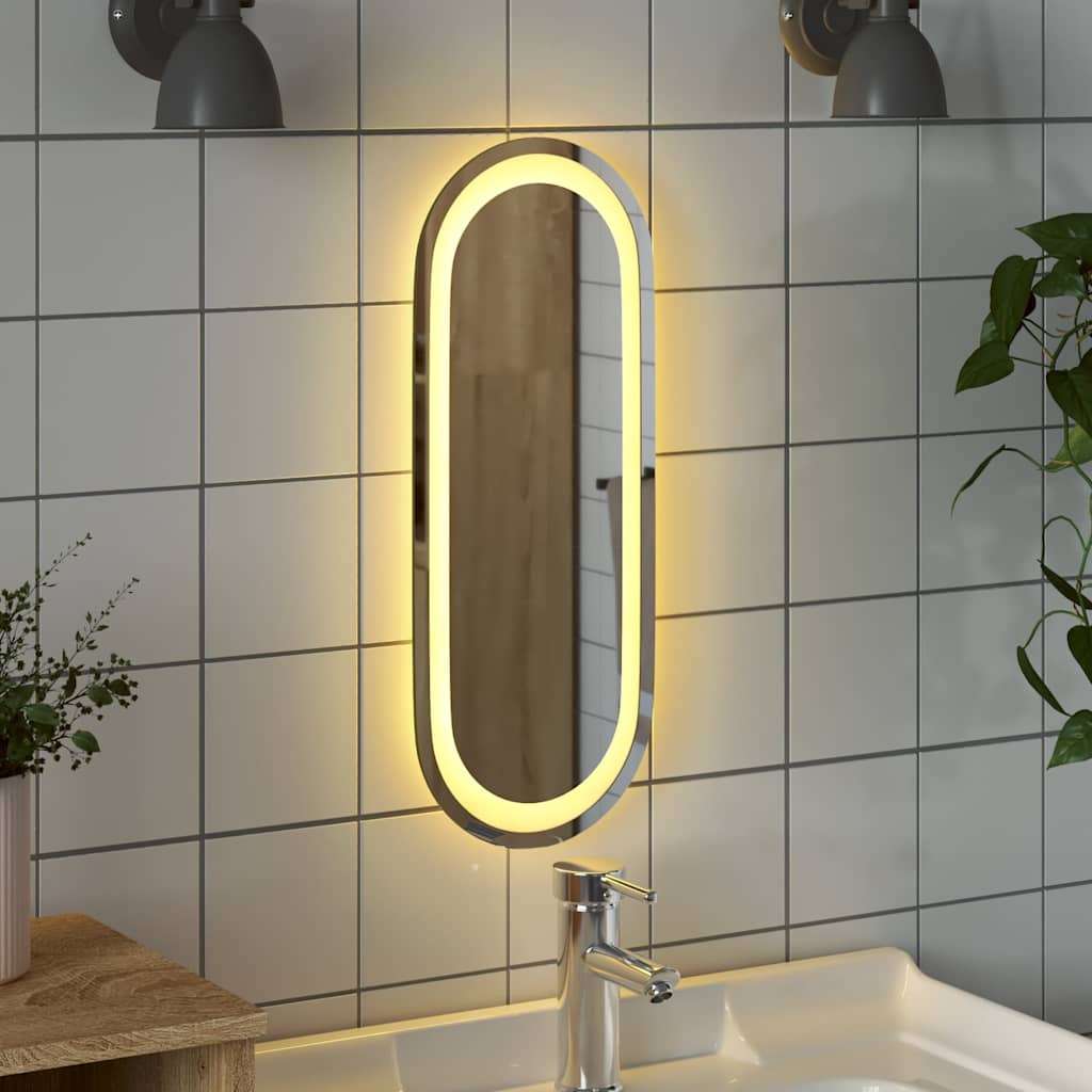 LED-baderomsspeil 40x15 cm oval
