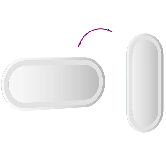 LED-baderomsspeil 60x25 cm oval