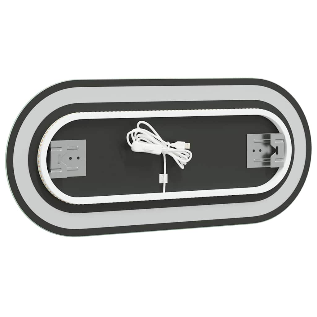 LED-baderomsspeil 70x30 cm oval