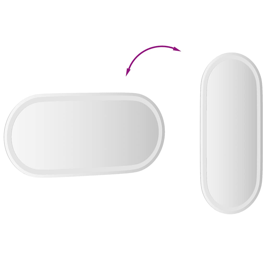 LED-baderomsspeil 80x35 cm oval