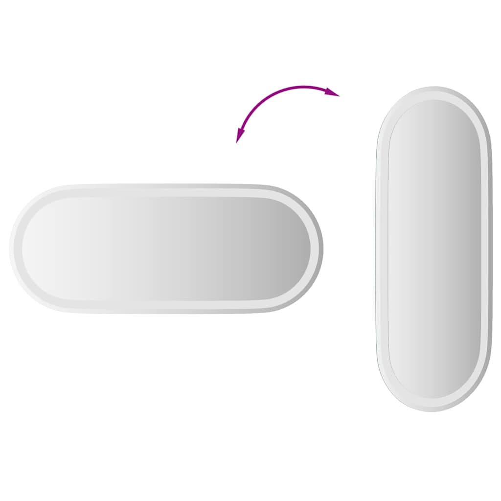 LED-baderomsspeil 90x40 cm oval
