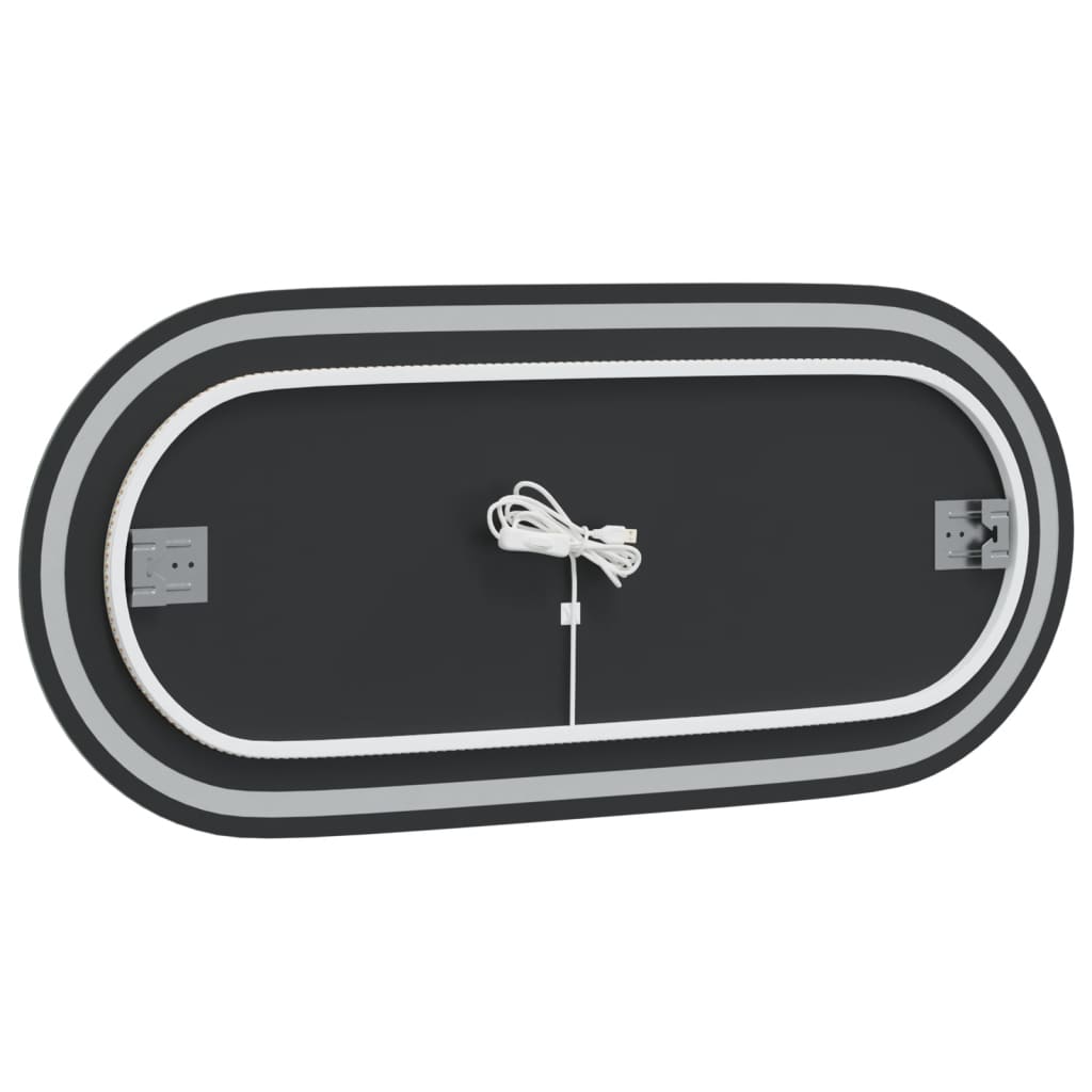 LED-baderomsspeil 100x45 cm oval