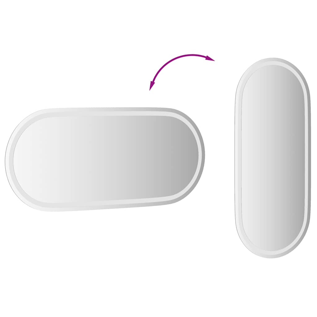 LED-baderomsspeil 100x45 cm oval