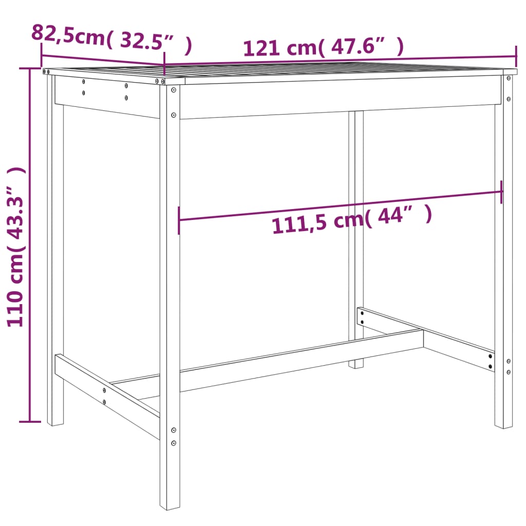 Hagebarsett 5 deler hvit heltre furu