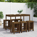 Hagebarsett 7 deler honningbrun heltre furu