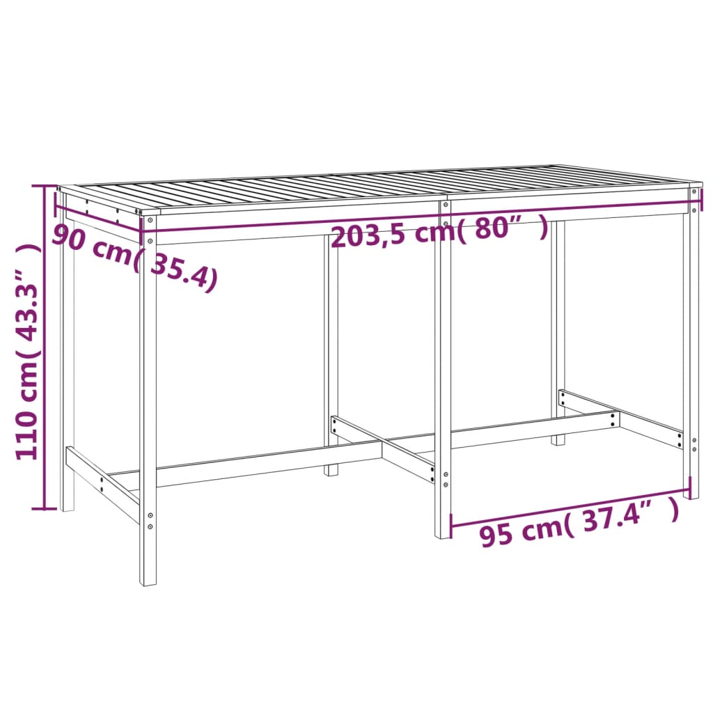 Hagebarsett 9 deler honningbrun heltre furu