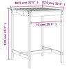 Hagebarsett 3 deler svart heltre furu