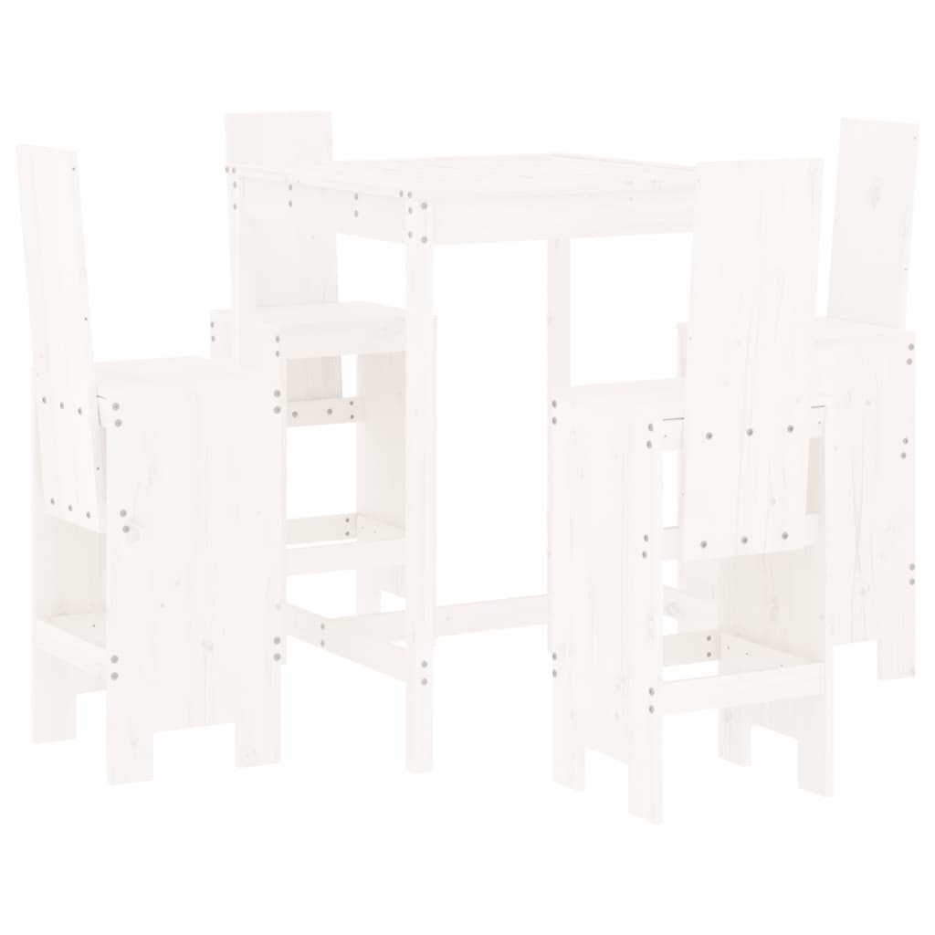 Hagebarsett 5 deler hvit heltre furu