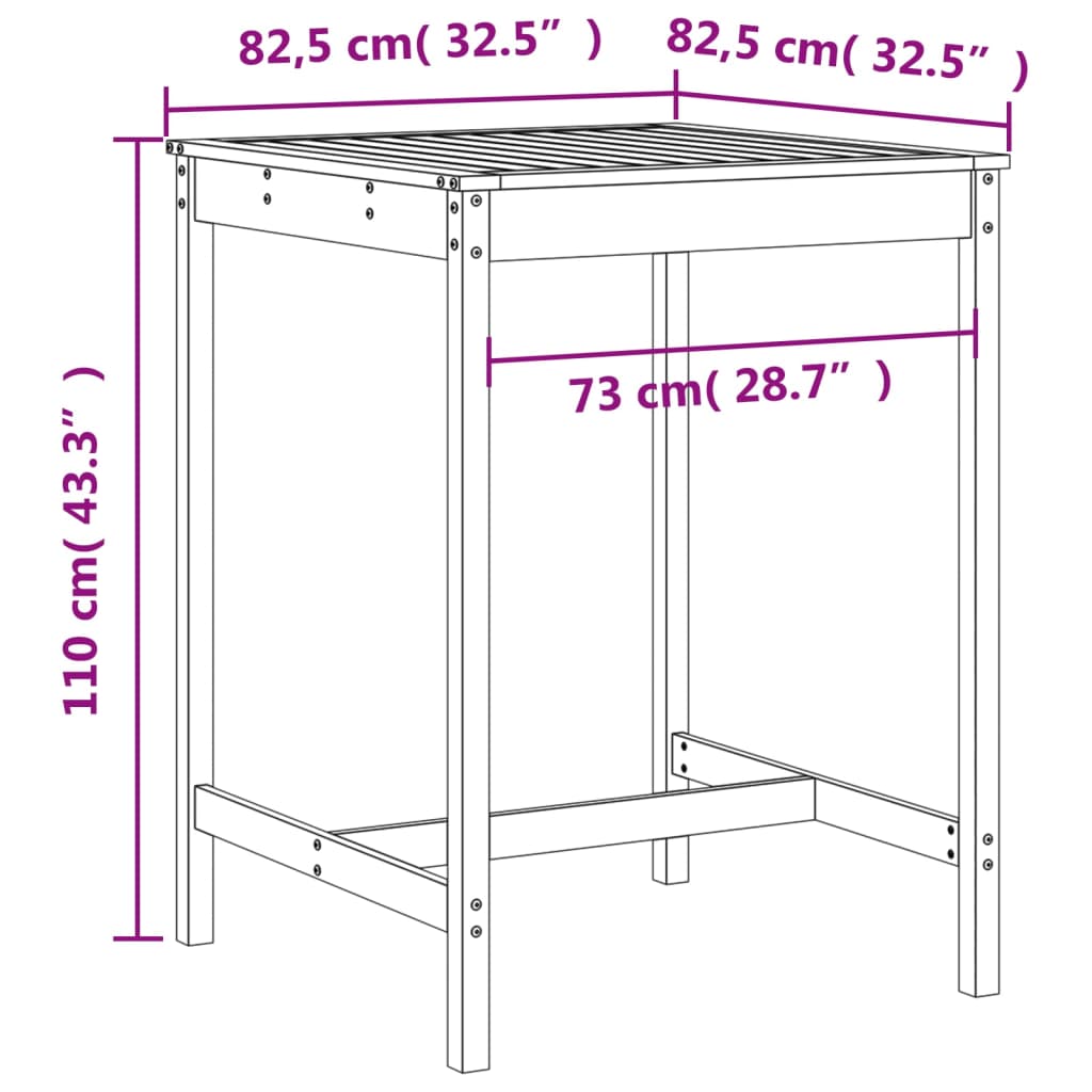Hagebarsett 5 deler hvit heltre furu