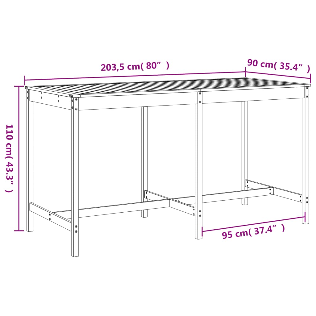 Hagebarsett 9 deler hvit heltre furu