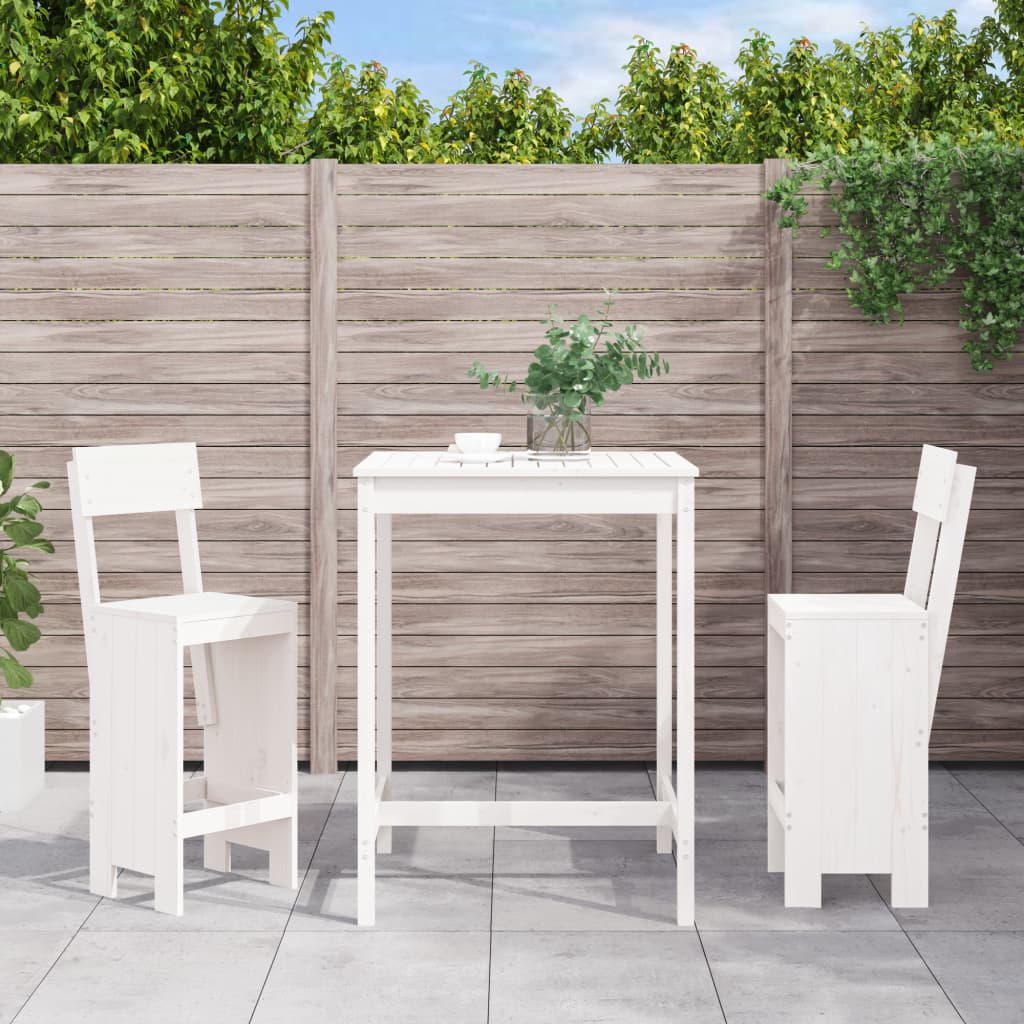 Hagebarsett 3 deler hvit heltre furu