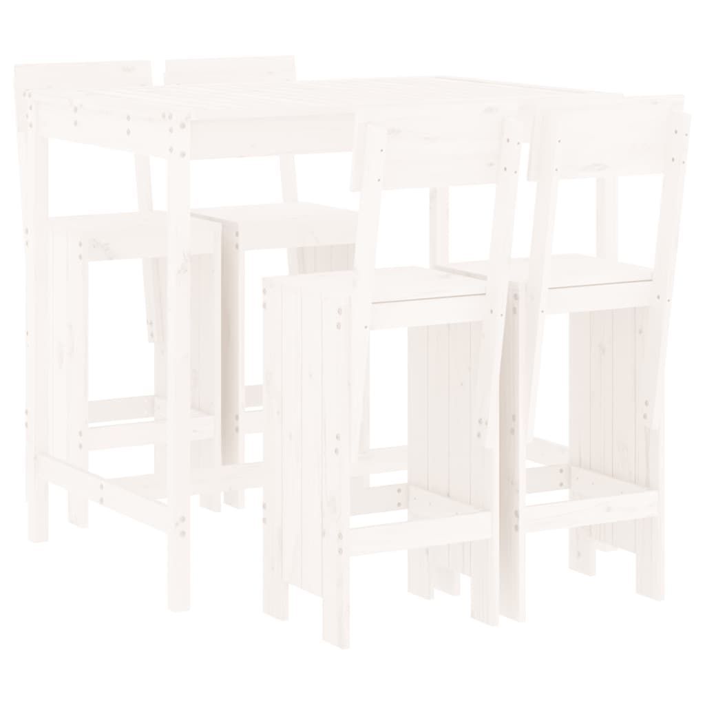 Hagebarsett 5 deler hvit heltre furu