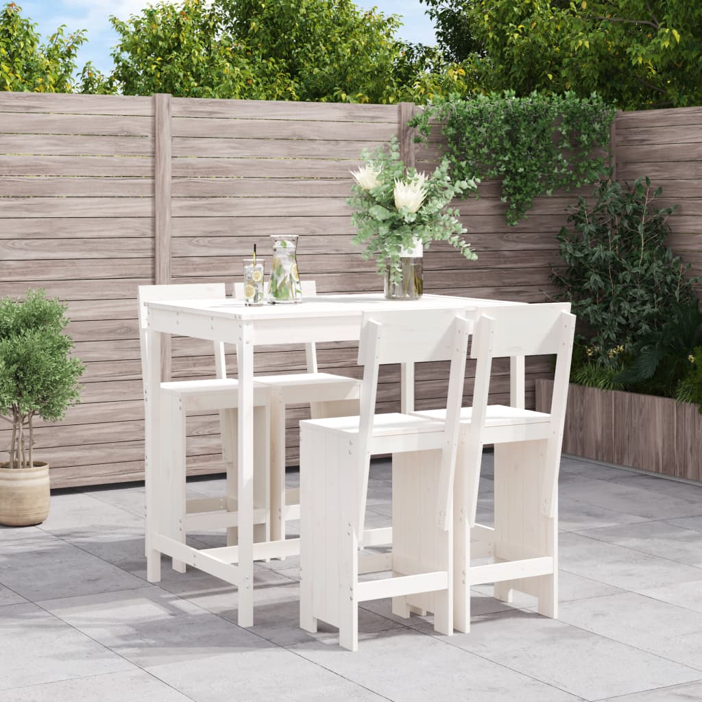 Hagebarsett 5 deler hvit heltre furu