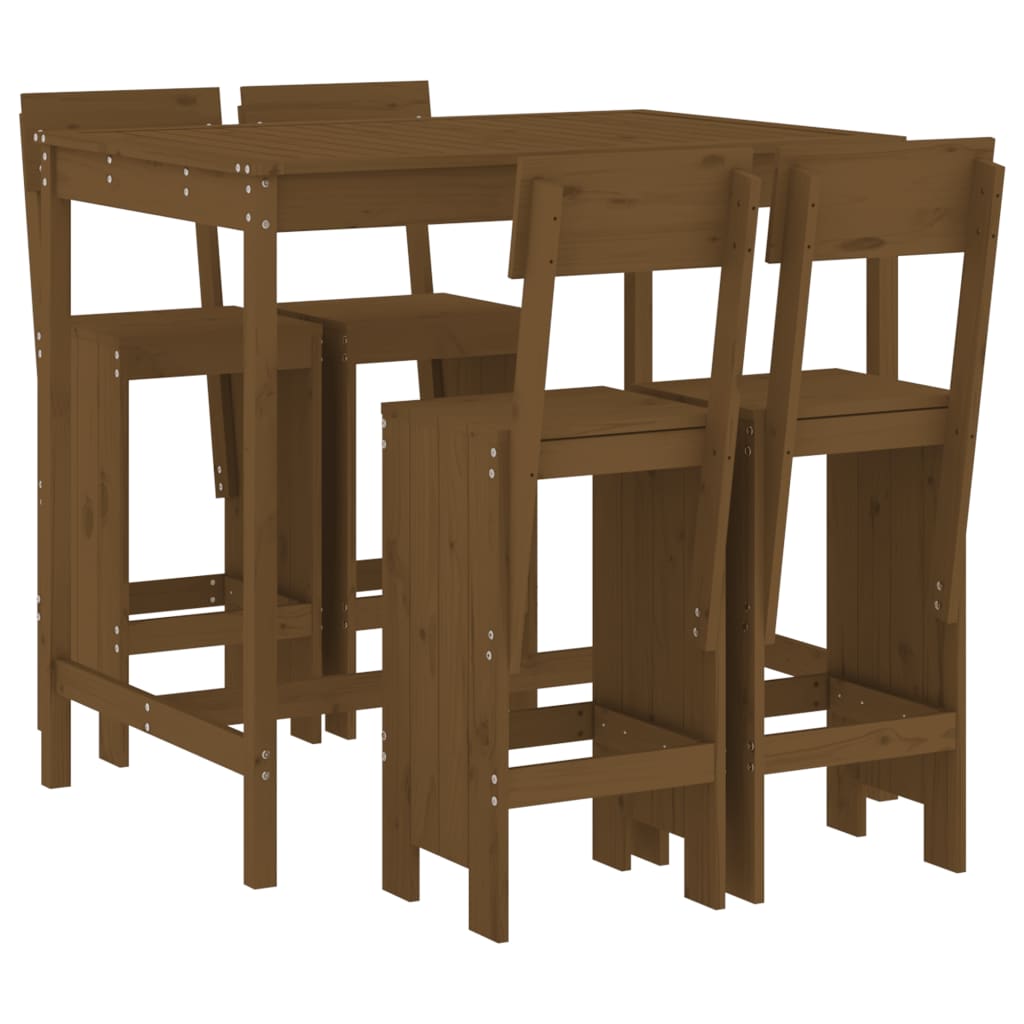 Hagebarsett 5 deler honningbrun heltre furu