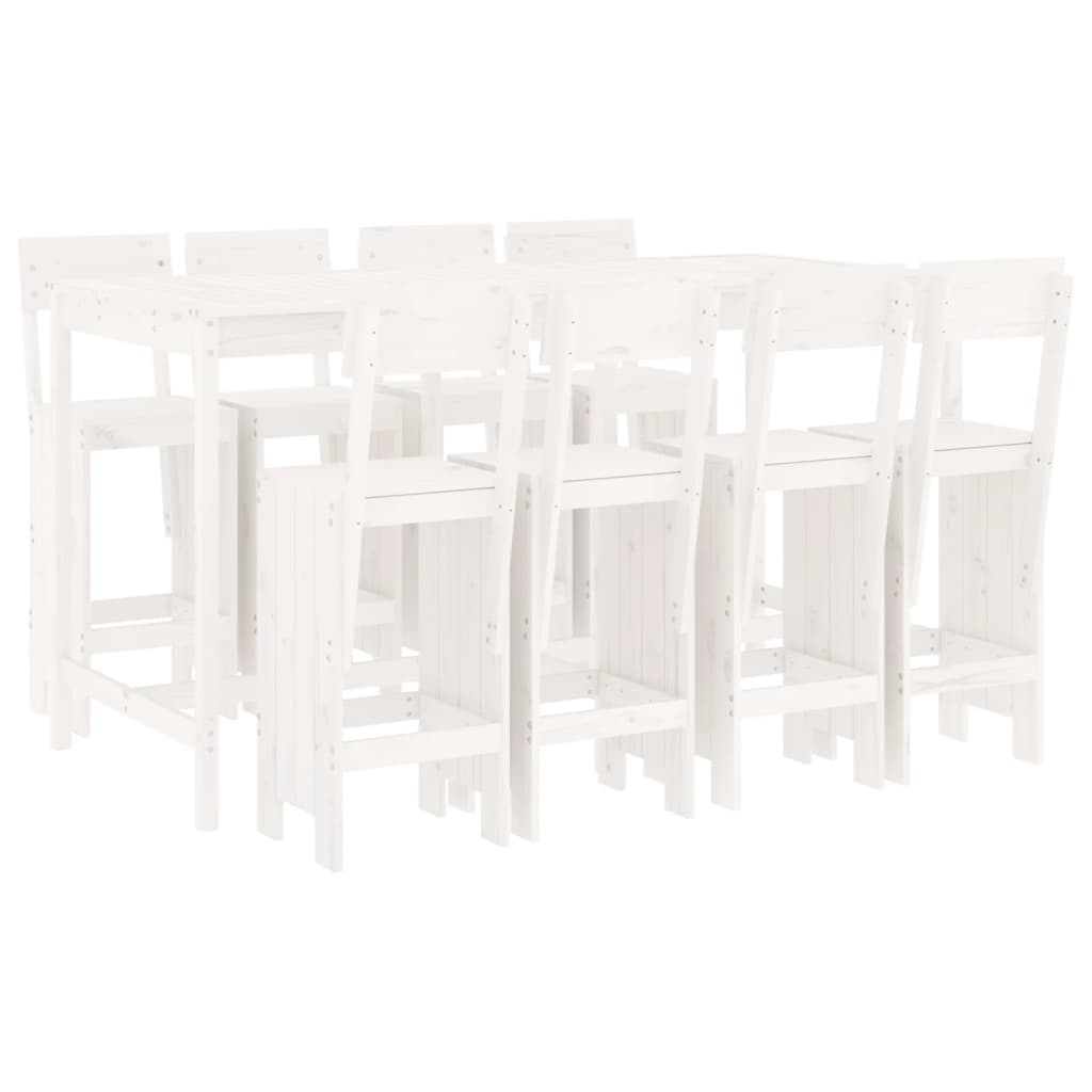 Hagebarsett 9 deler hvit heltre furu