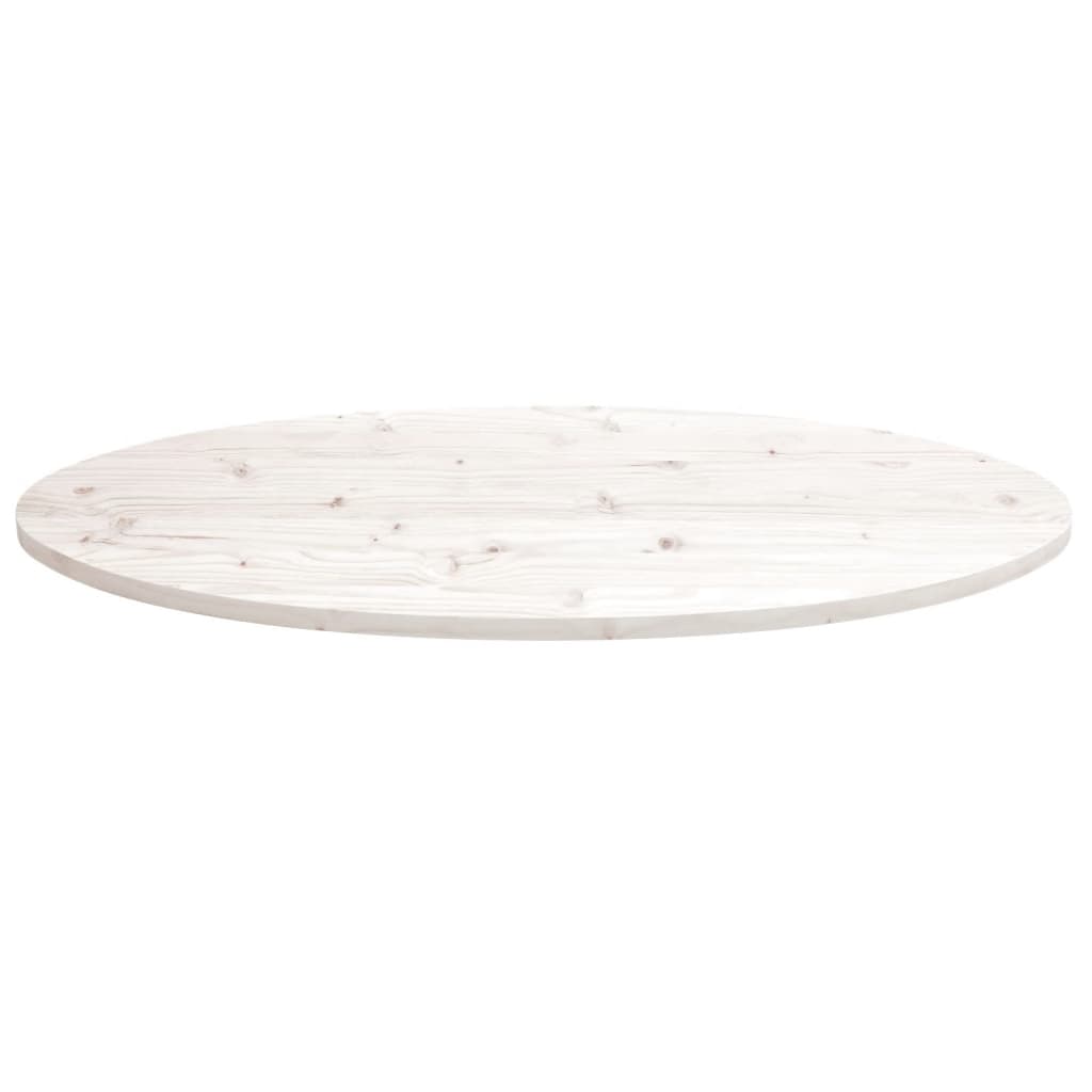 Bordplate hvit 100x50x2,5 cm heltre furu oval