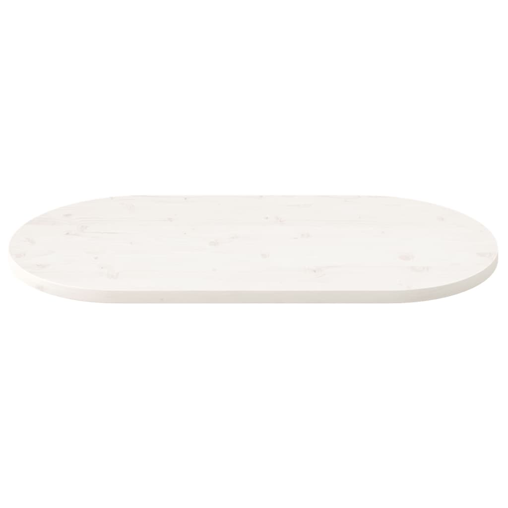 Bordplate hvit 100x50x2,5 cm heltre furu oval