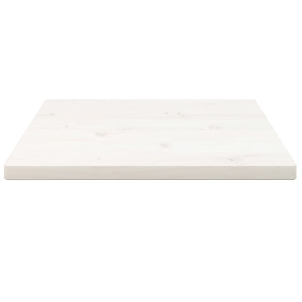 Bordplate hvit 40x40x2,5 cm heltre furu rektangulær