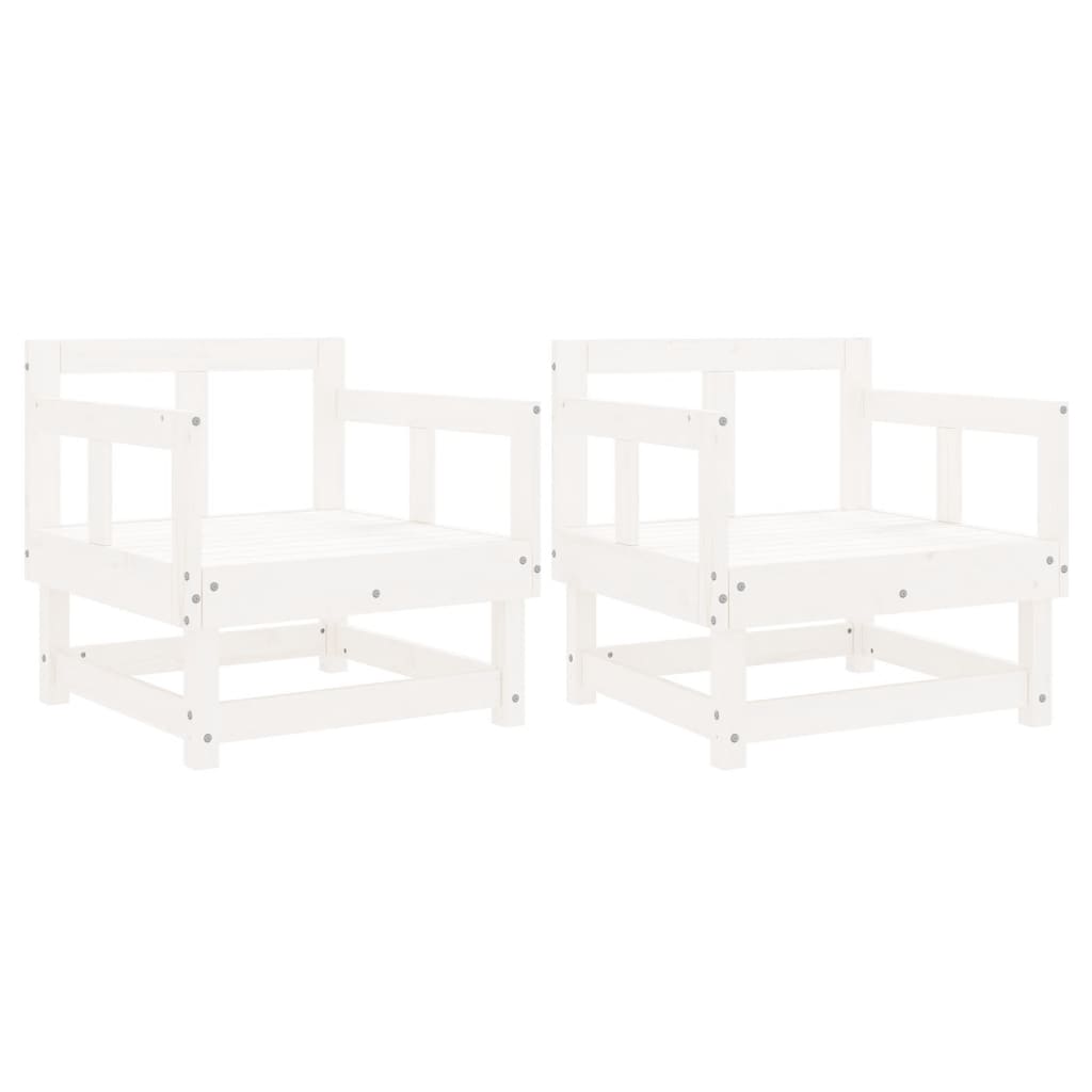 Hagestoler 2 stk hvit heltre furu
