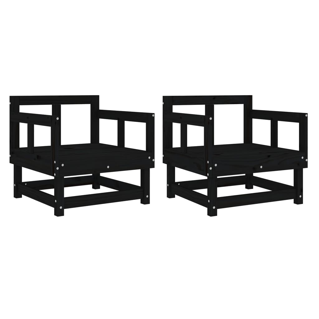 Hagestoler 2 stk svart heltre furu