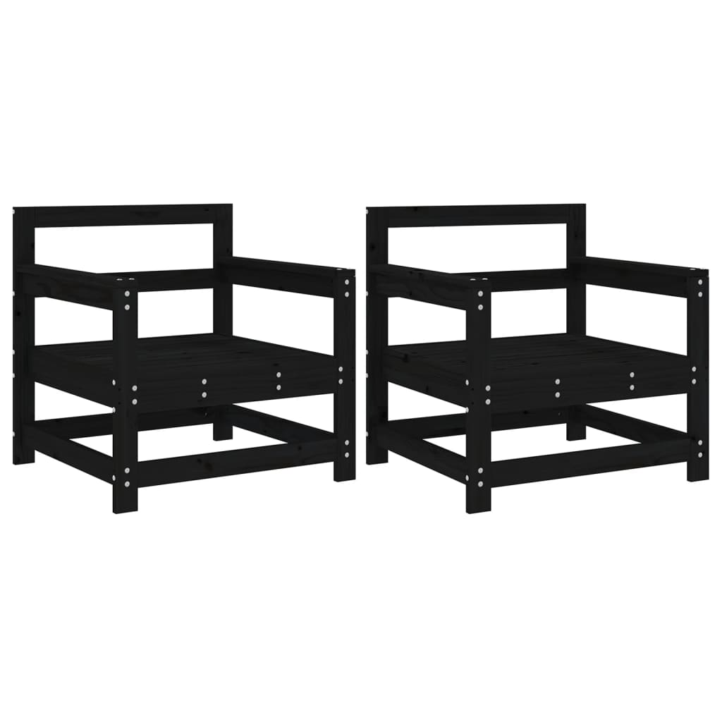 Hagestoler 2 stk svart heltre furu